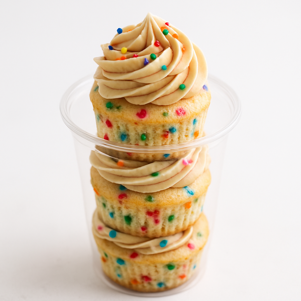 Mini Brown Butter Funfetti Cupcakes with Brown Sugar Buttercream