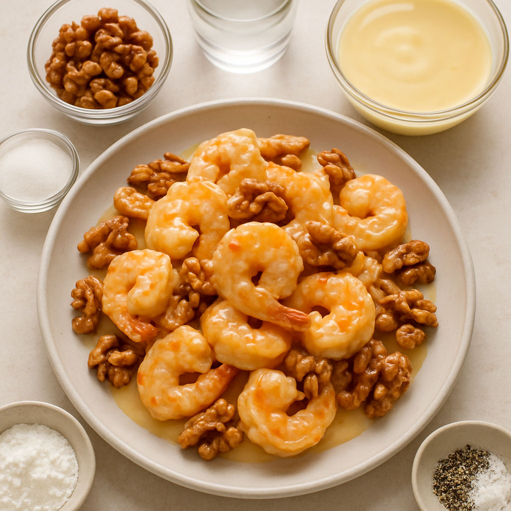 Camarones con Miel y Nueces