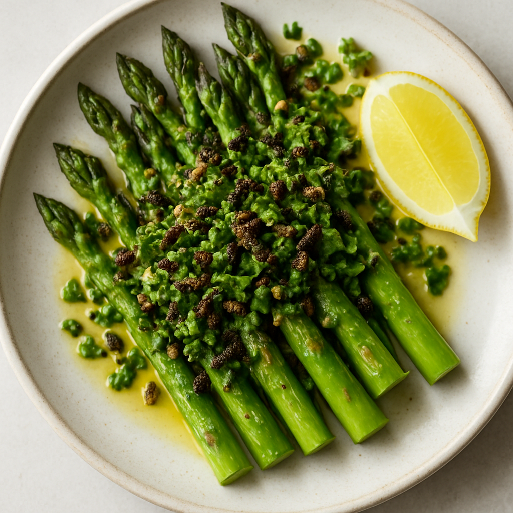 Espárragos Asados con Gremolata de Pimienta Larga
