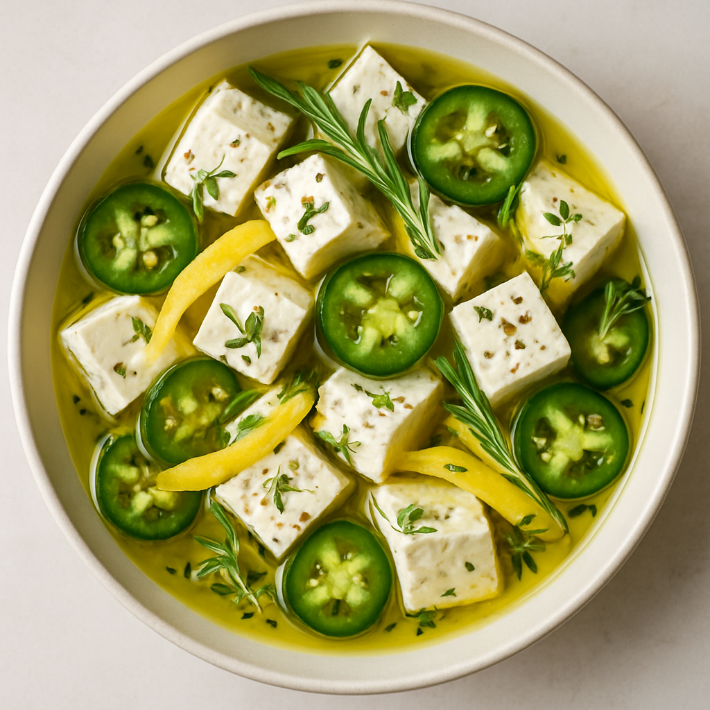 Marinated Feta Cheese with Jalapeños