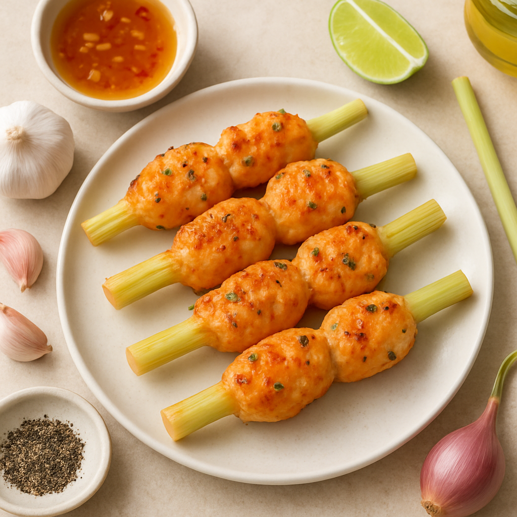 Vietnamese-Style Jumbo Shrimp on Sugarcane