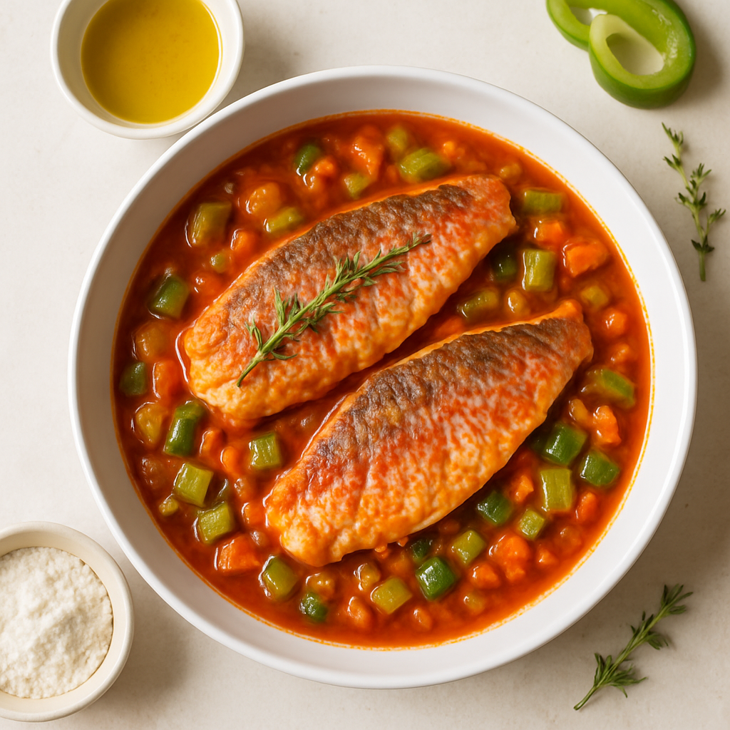 Red Snapper Fillets in Creole Court Bouillon