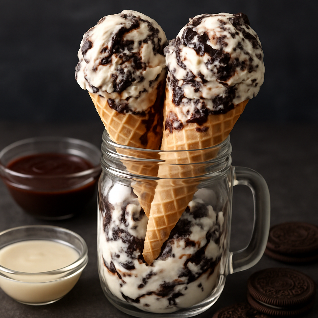 No Churn Oreo Fudge Ice Cream