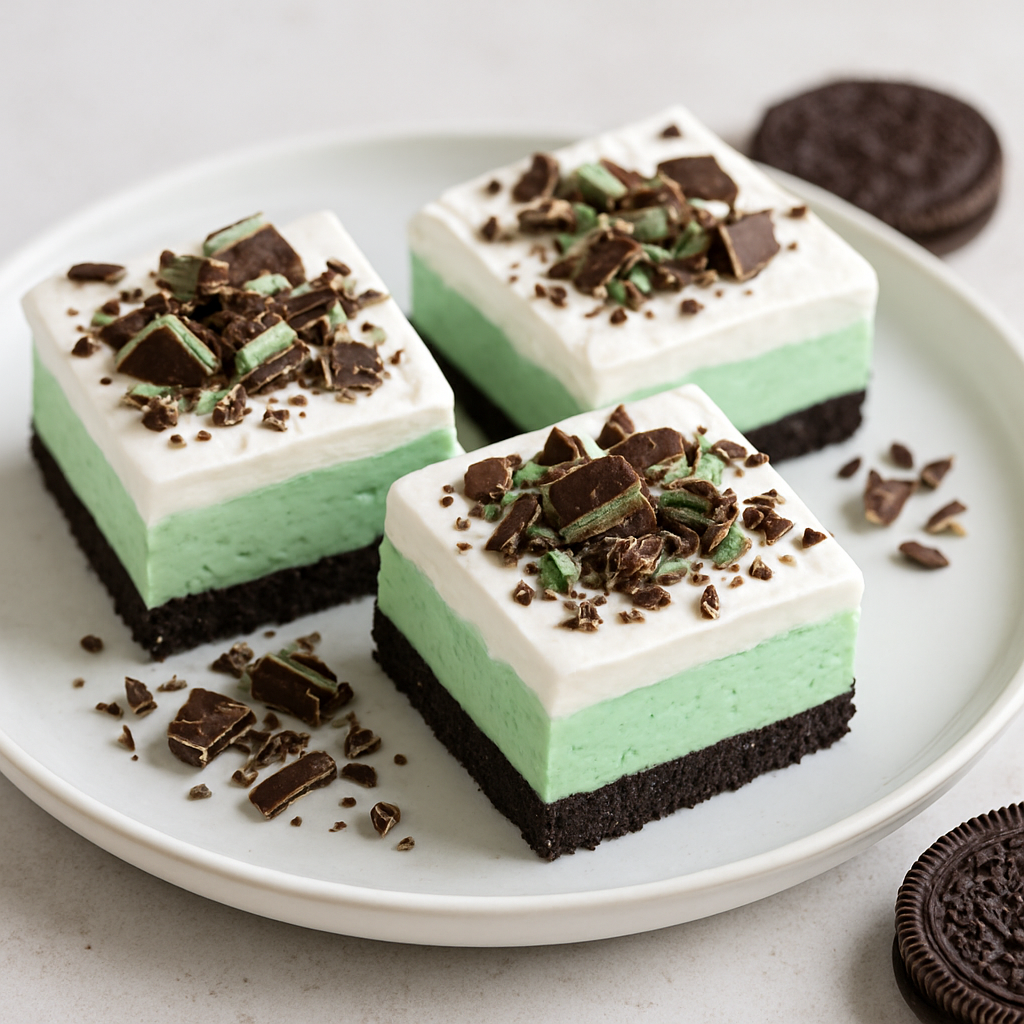 Mint Chocolate Frozen Pie Bars