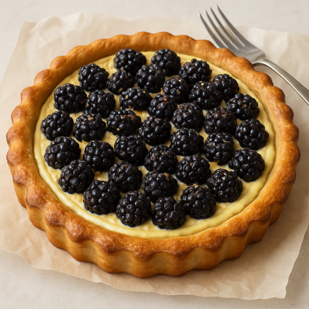 Fresh Blackberry Brioche Tart