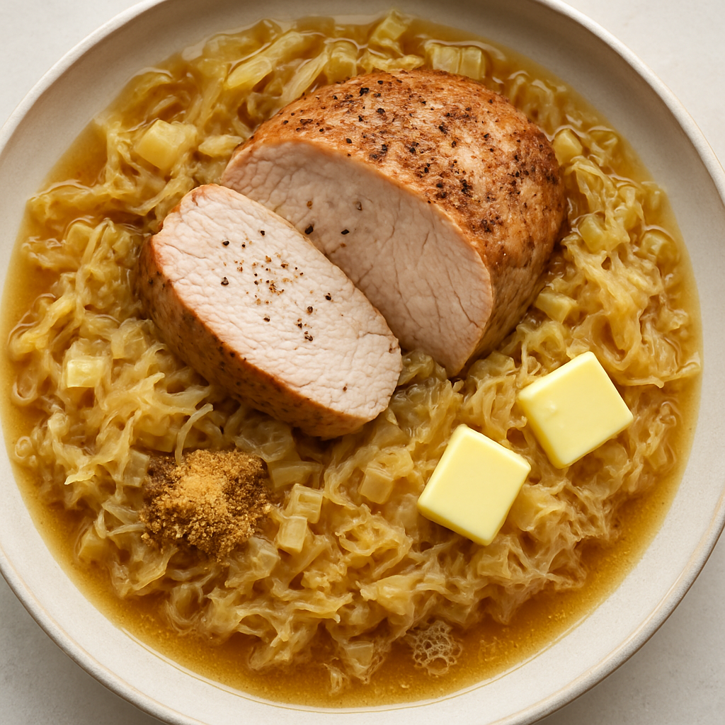 Slow Cooker Pork, Sauerkraut, and Beer