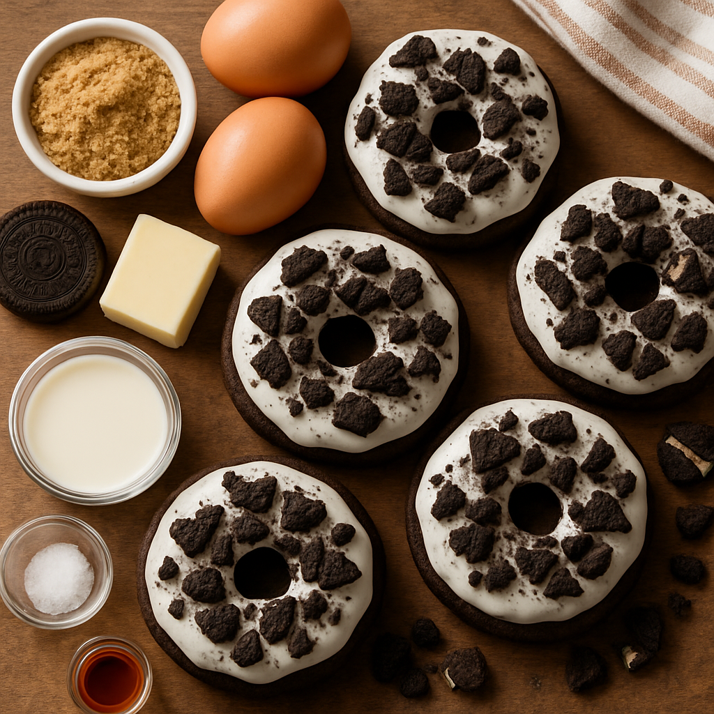 Donas de Chocolate con Galletas y Crema
