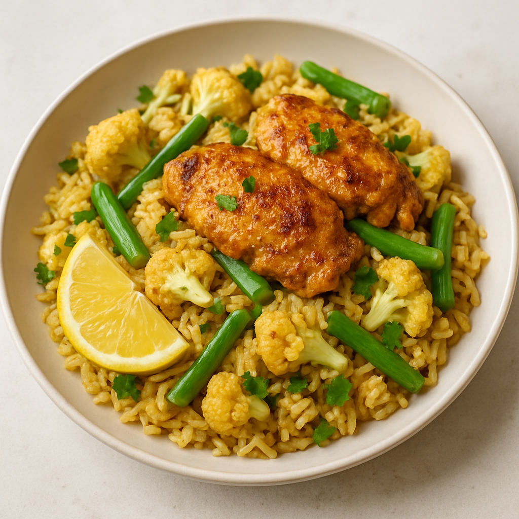 Pilaf de Pollo y Coliflor Especiado