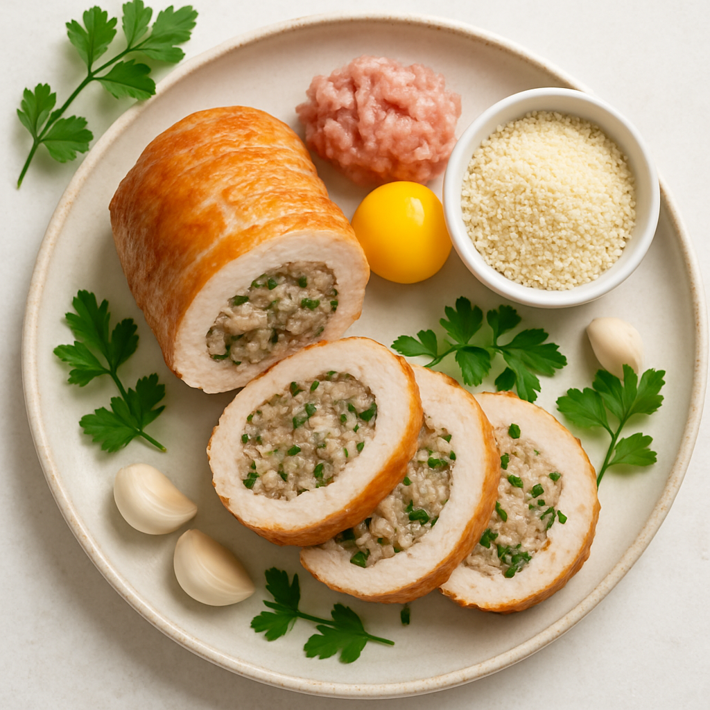 Rollo de Pollo Deshuesado Relleno