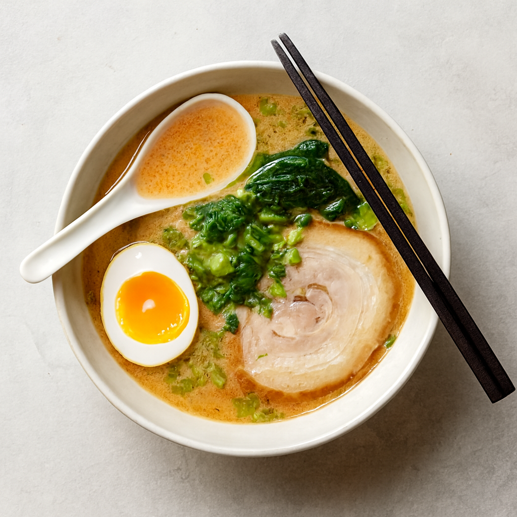 Caldo de Tonkotsu Ramen Cremoso y Abundante