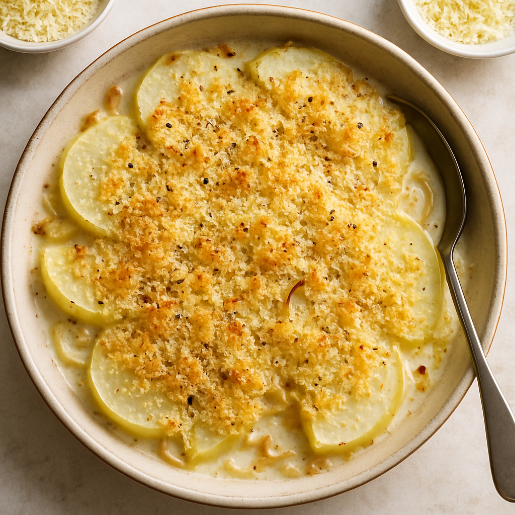 Gratinado de Colirrábano con Parmesano