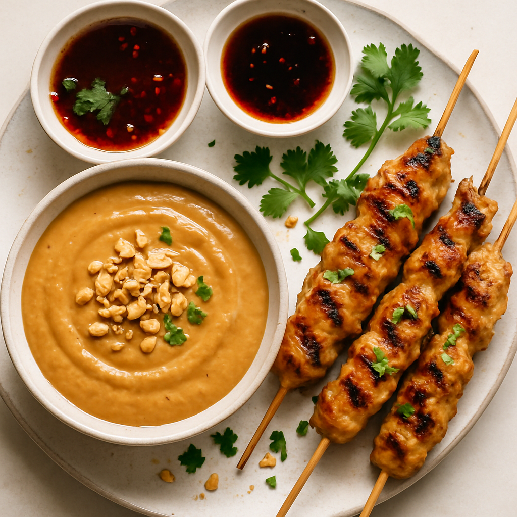 Chicken Skewers with Satay Dip
