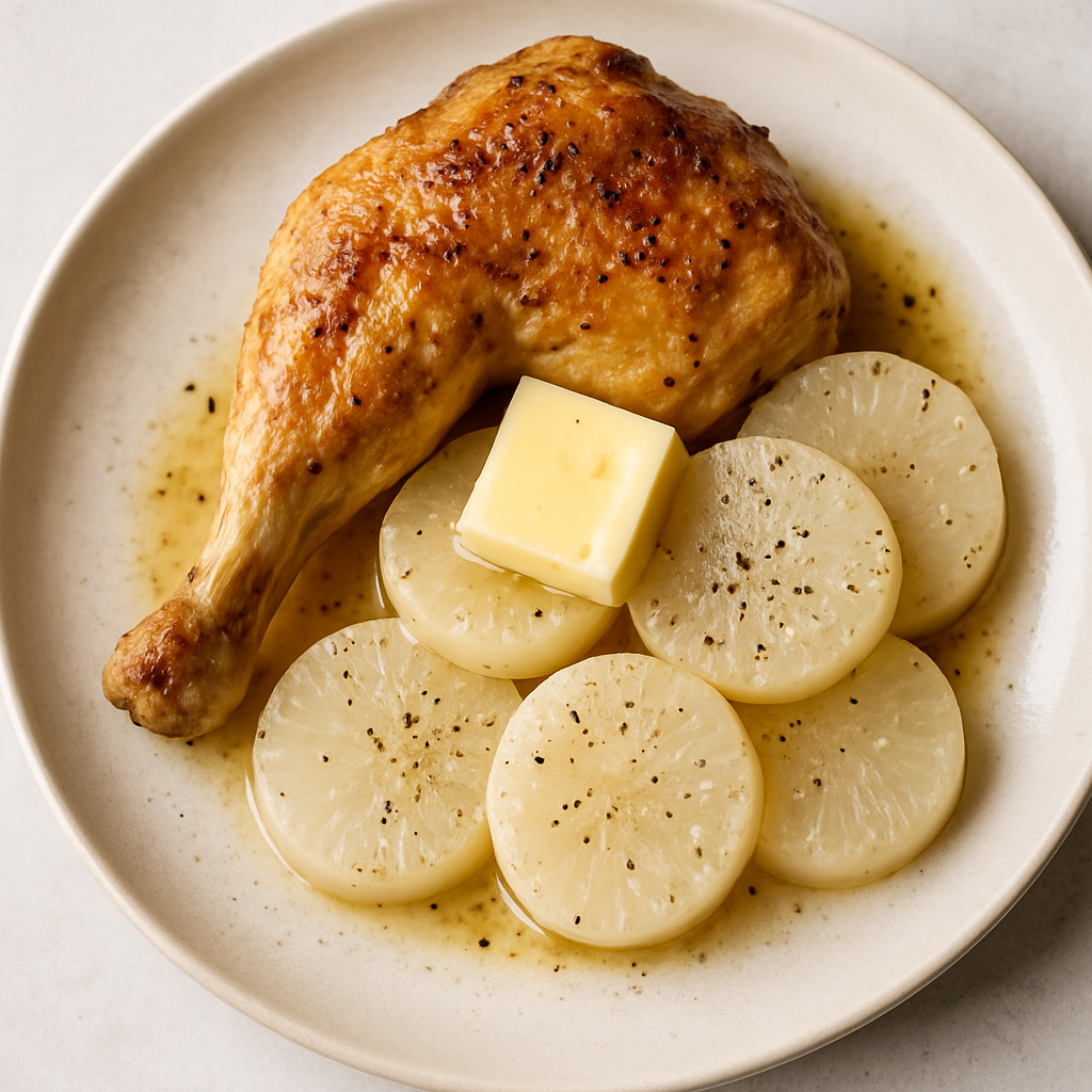 Pollo Asado con Rábano Daikon