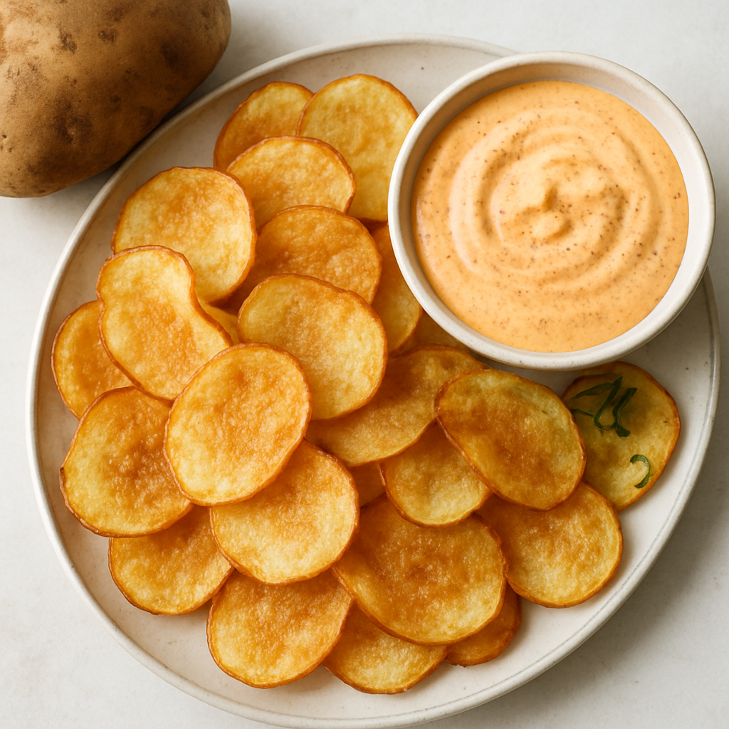 Light as Air Potato Chips with Sweet Smoky Paprika & Cumin Aioli