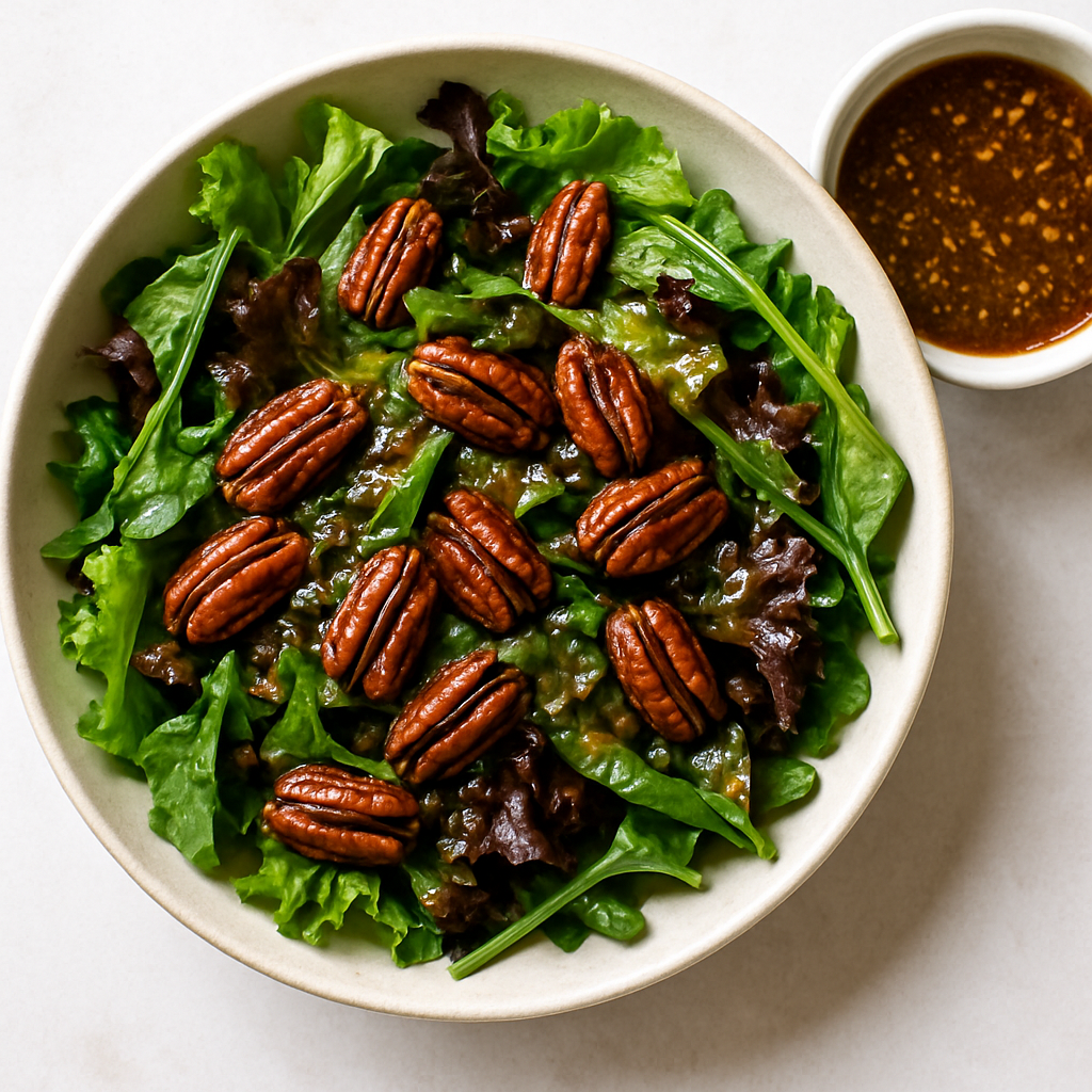 Mixed Greens with Warm Pecan Dressing