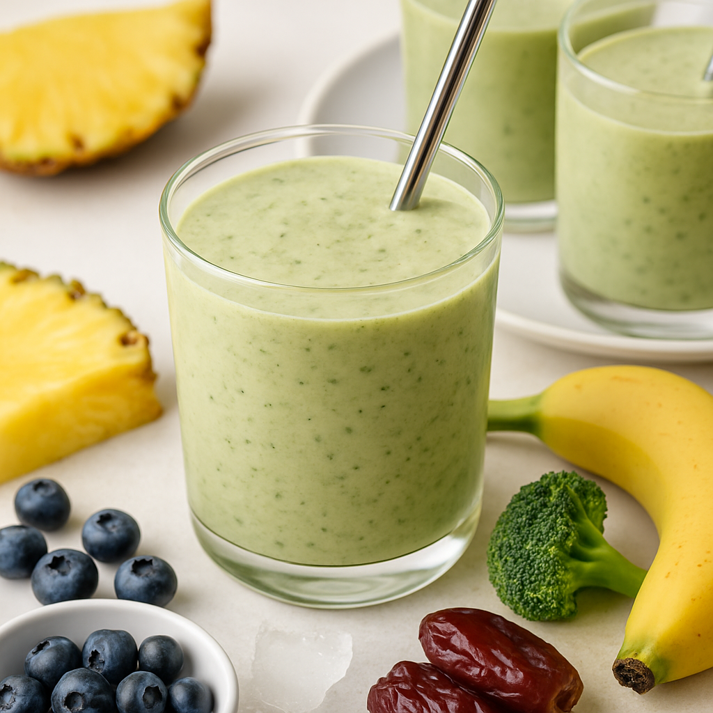 Batido Verde de Piña y Arándano