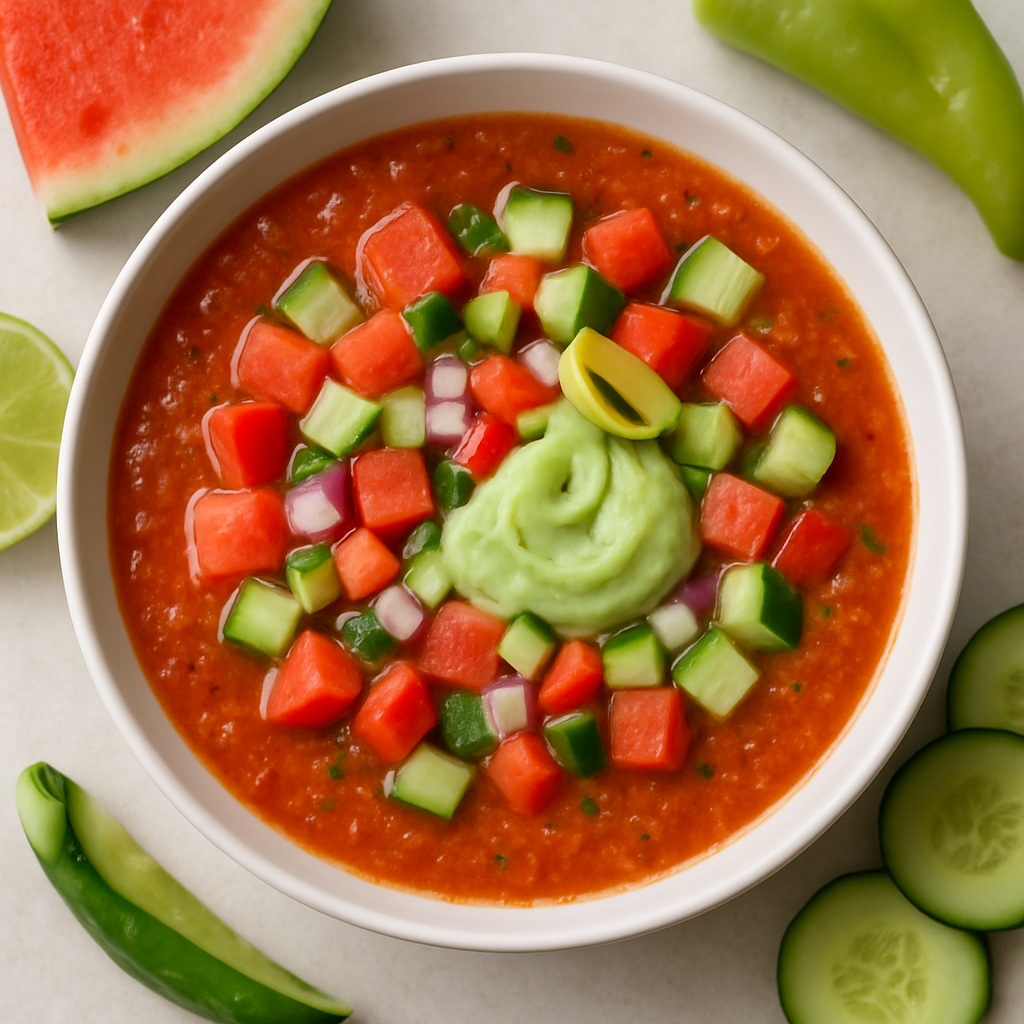 Gazpacho with Avocado Cream