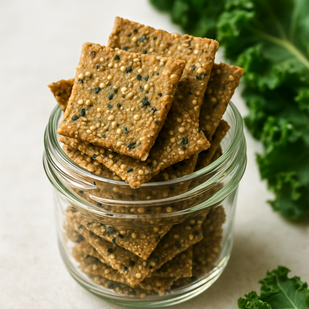 Kale and Quinoa Crispy Crackers