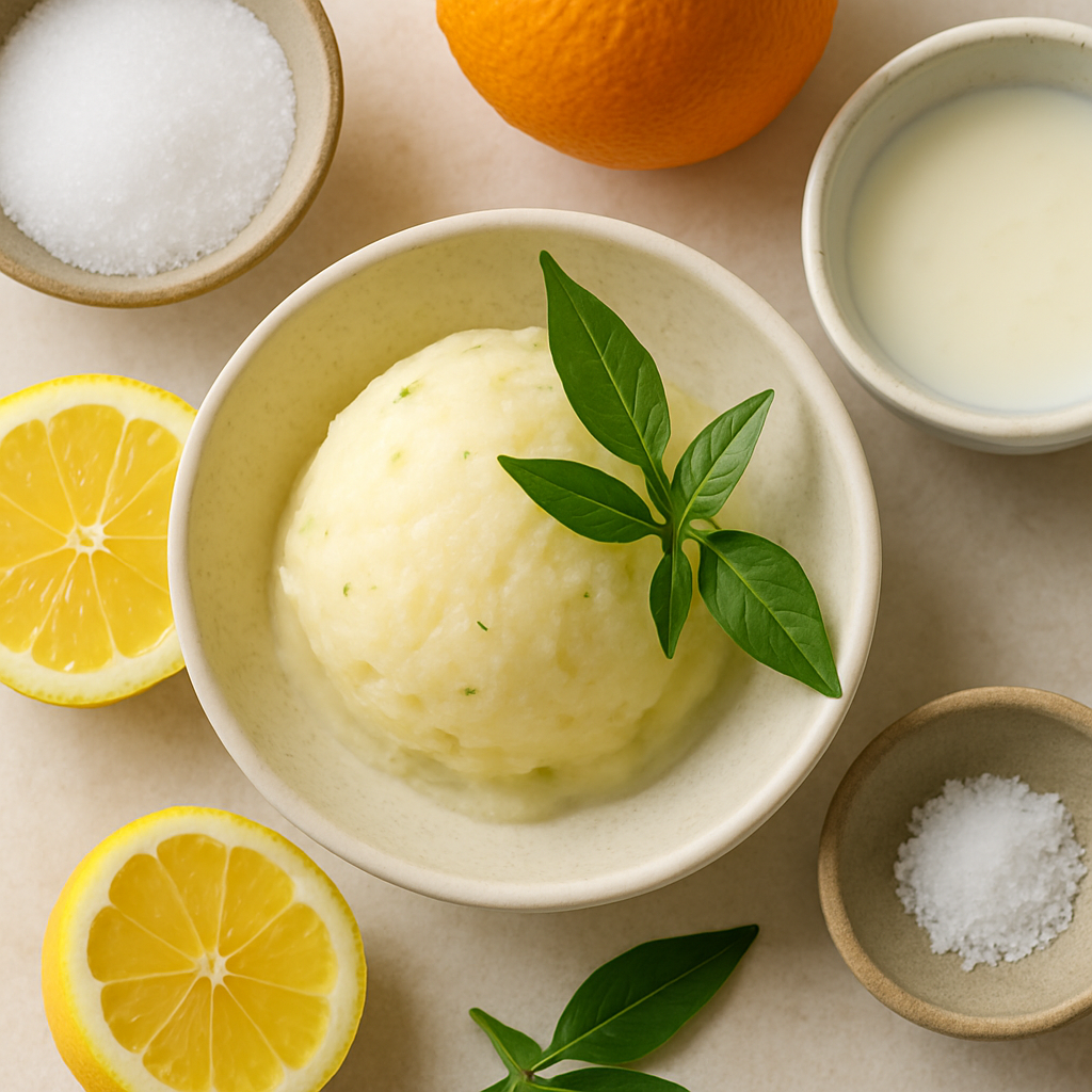 Citrus-Buttermilk Sorbet with Thai Basil