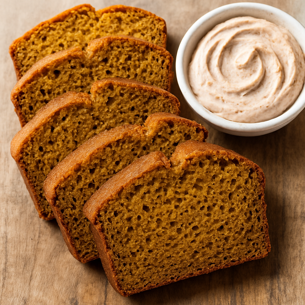 Pan de Calabaza con Untura de Queso Crema y Canela