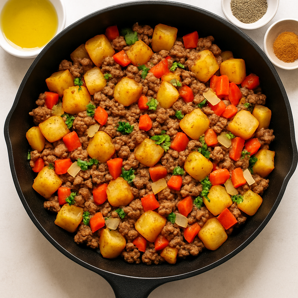 Ground Beef & Potatoes Skillet