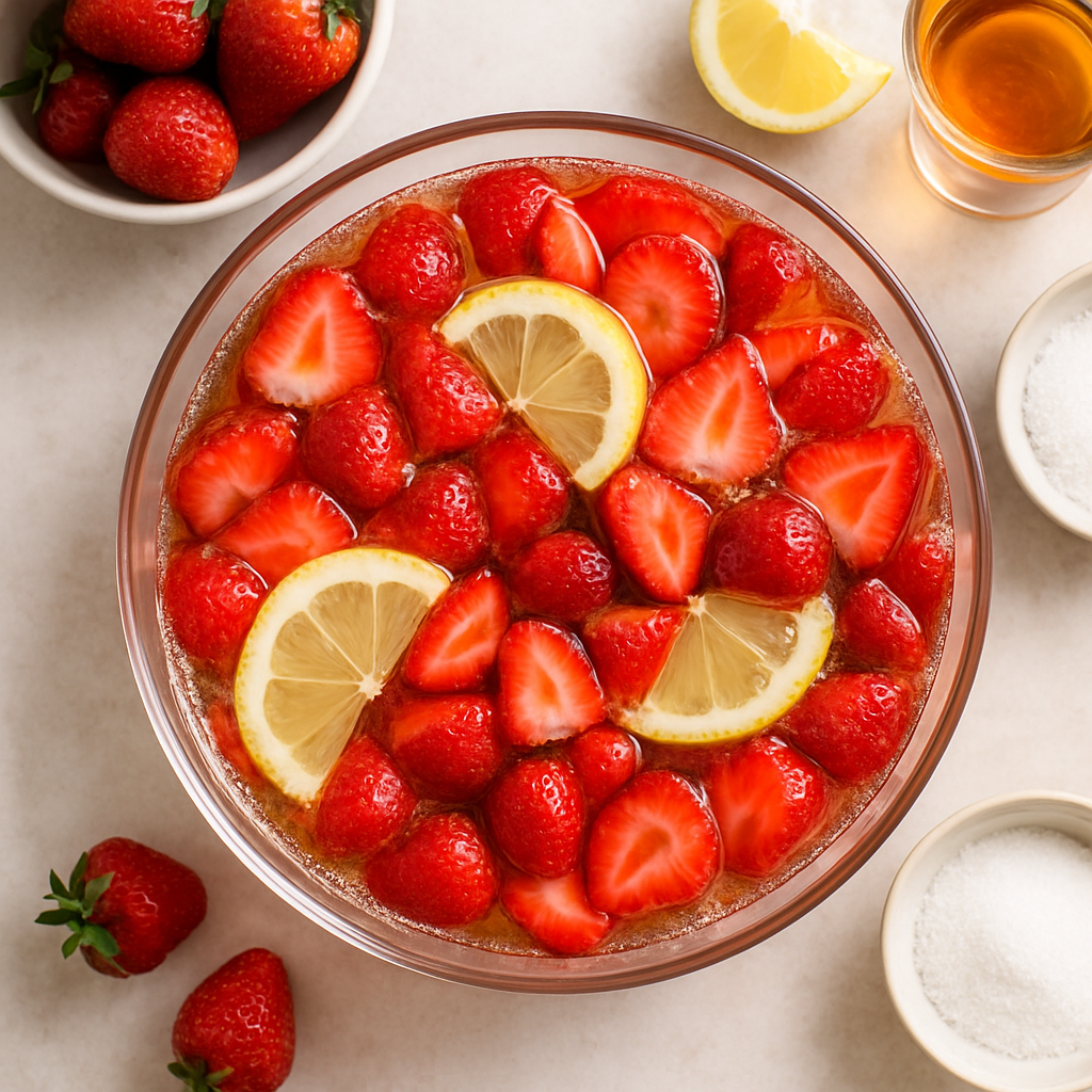 Ponche de Fresa Alemán (Erdbeerbowle)