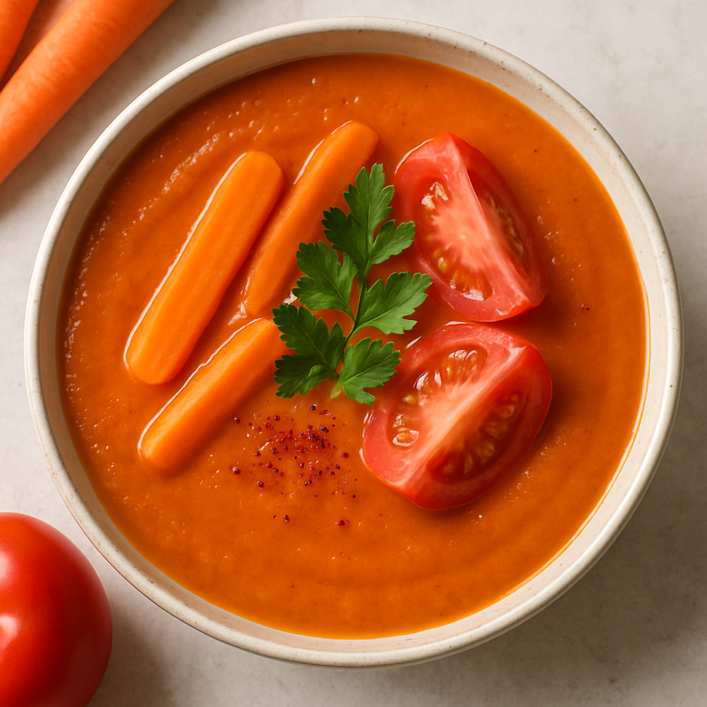 Sopa de Zanahoria y Tomate
