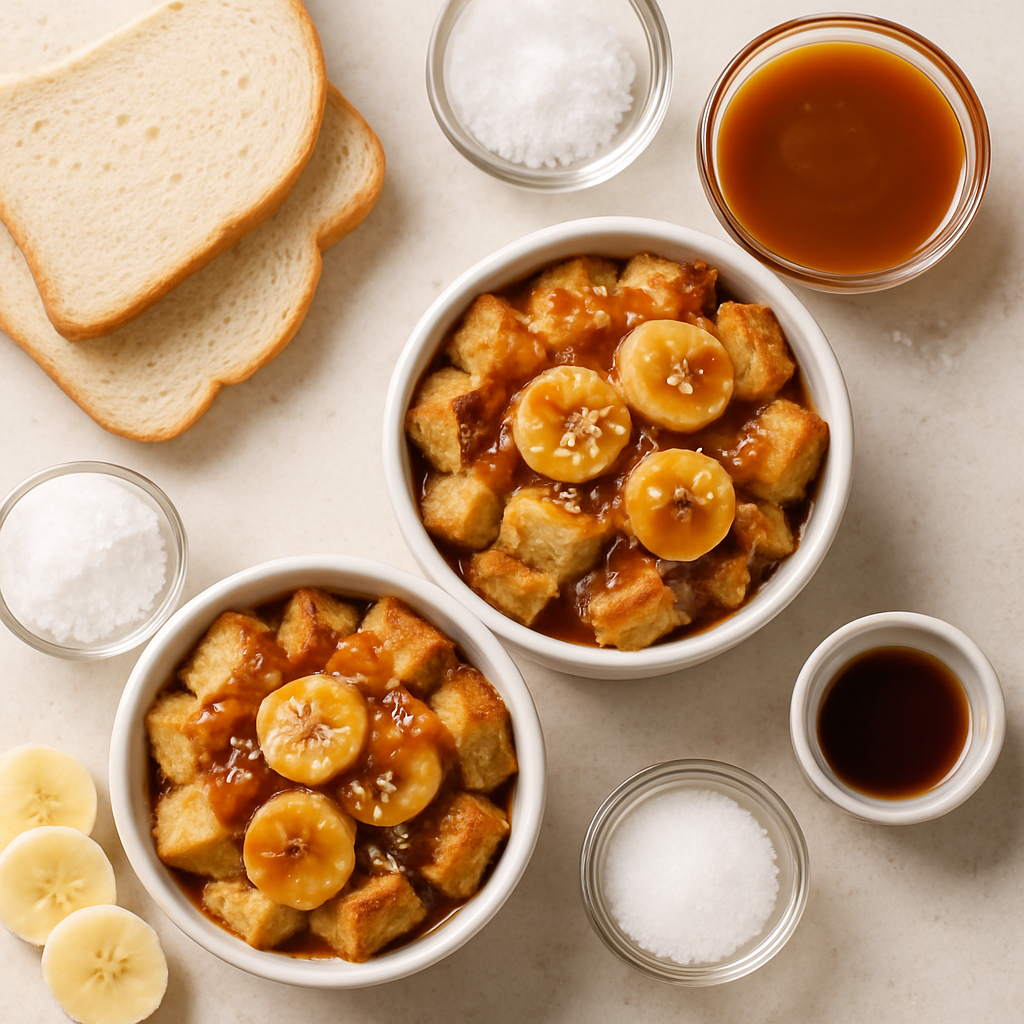 Budines de Pan con Plátano y Caramelo Salado