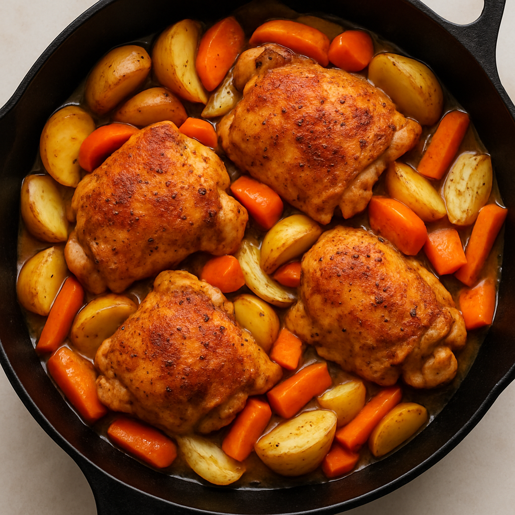 Pollo y Vegetales en Sartén