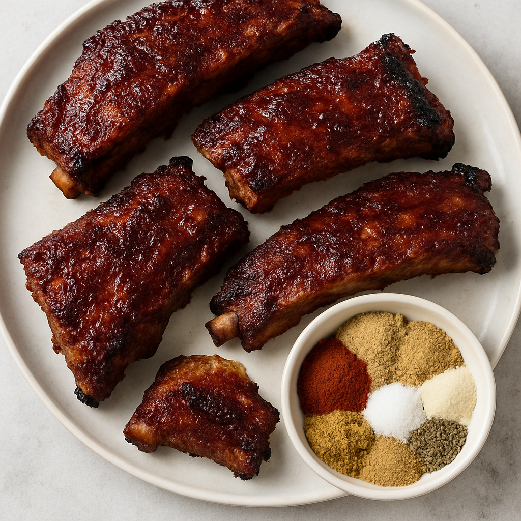 Costillas de Cerdo BBQ Estilo Memphis en Freidora de Aire