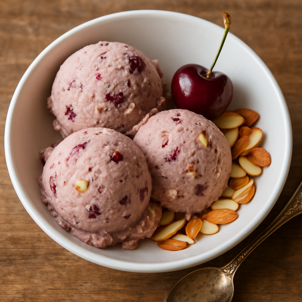 Helado de Cereza y Almendra Tostada