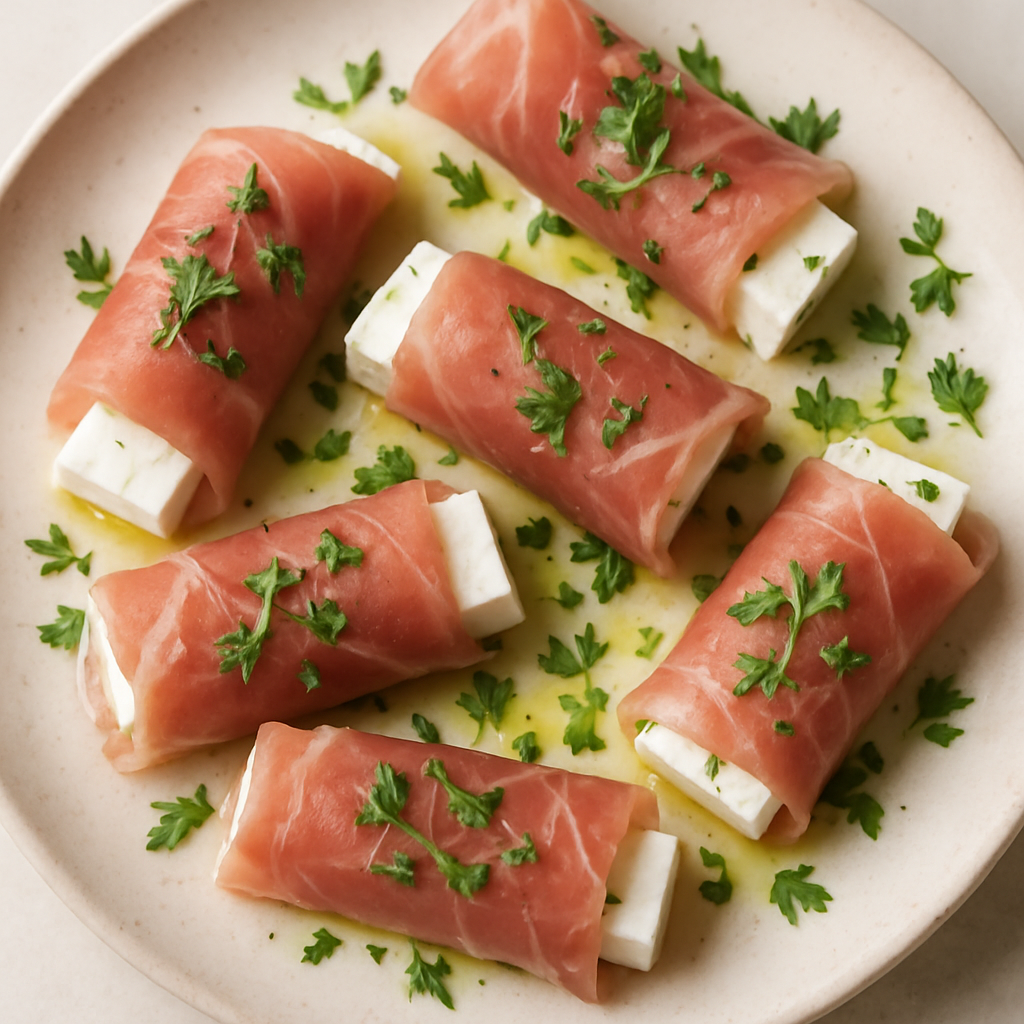 Rollitos de Feta y Prosciutto (Involtini)