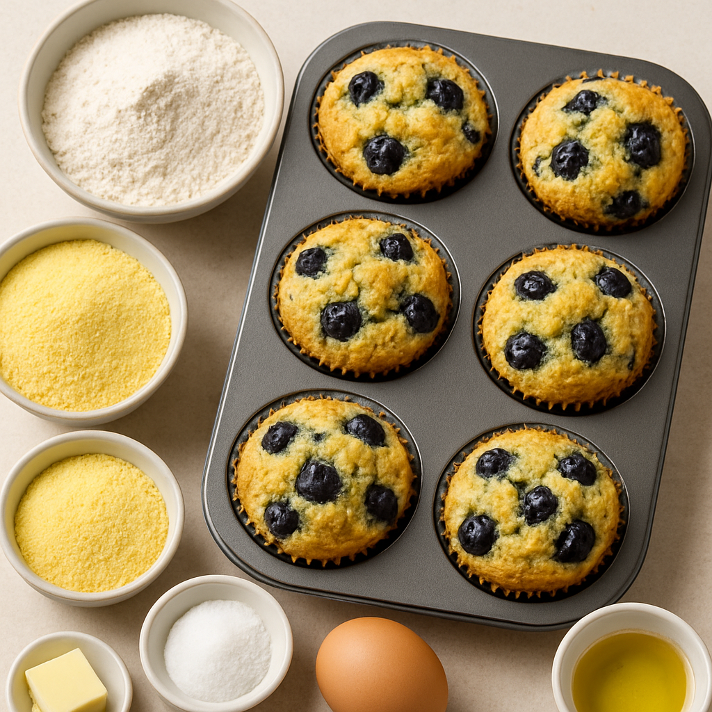 Cornmeal Blueberry Muffins
