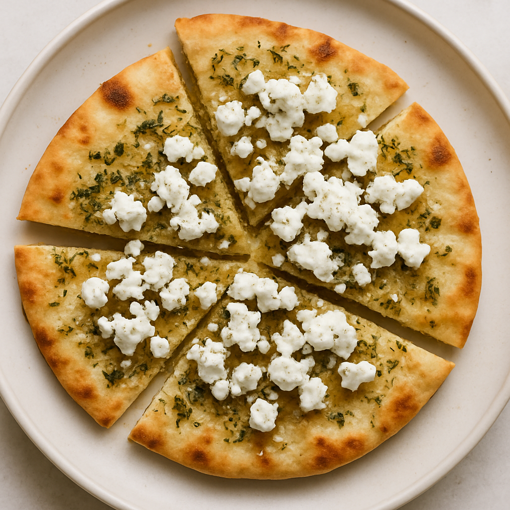 Herbed Pita Toast with Feta Cheese