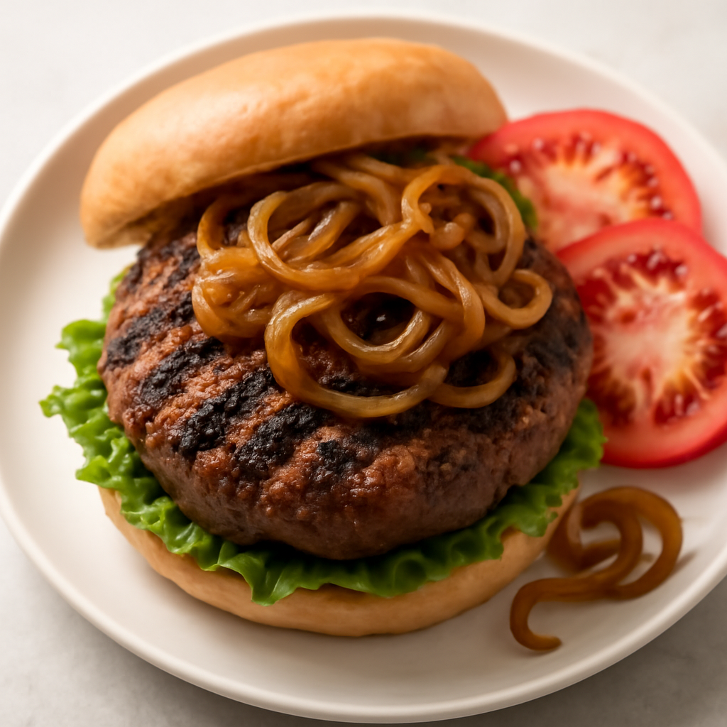 Cajun Burgers with Caramelized Onions
