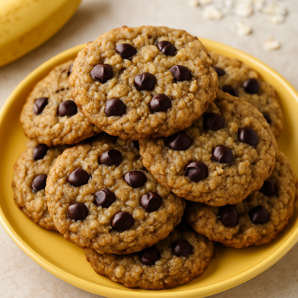 Galletas de Plátano, Avena y Chispas de Chocolate