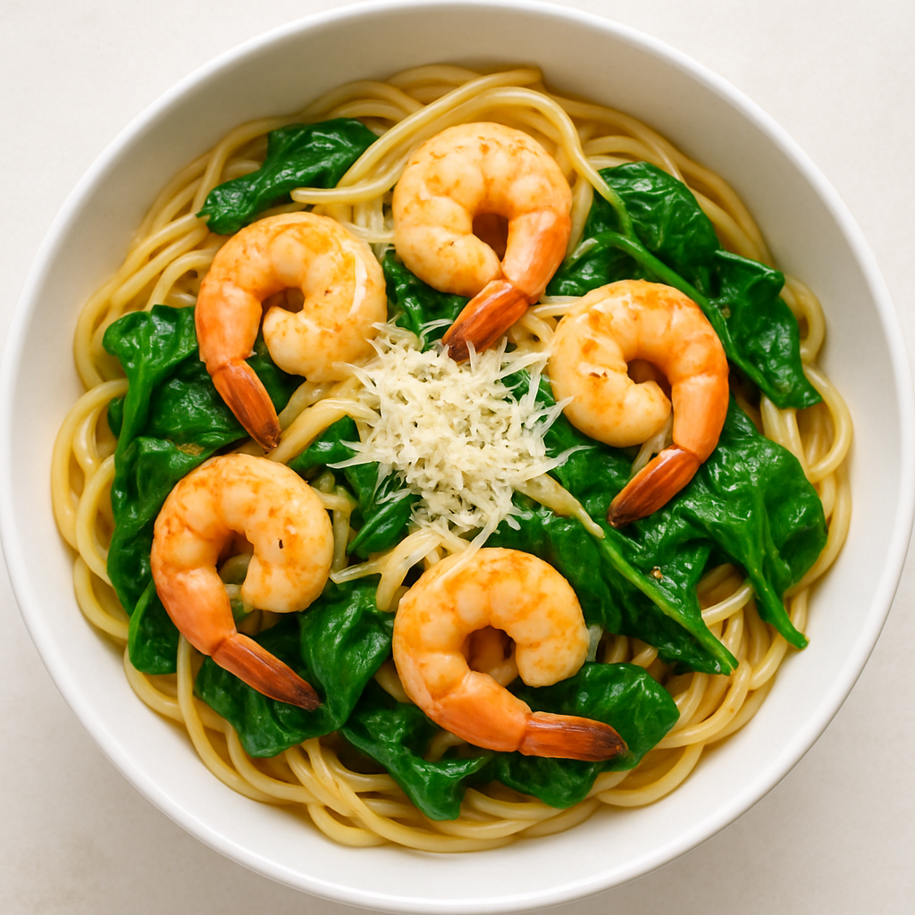 Citrusy Shrimp & Spinach Spaghetti
