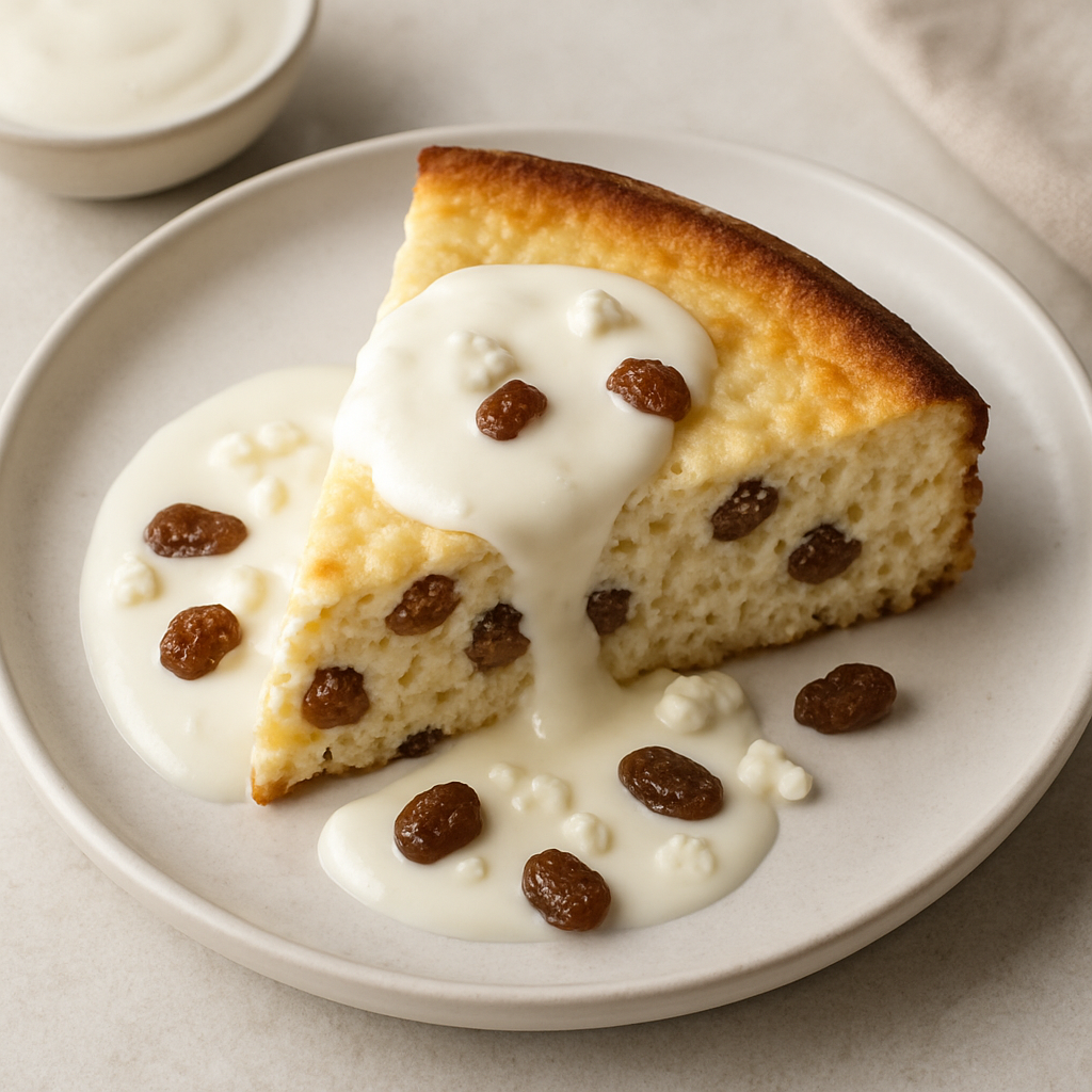 Sweet Curd Cake With Raisins