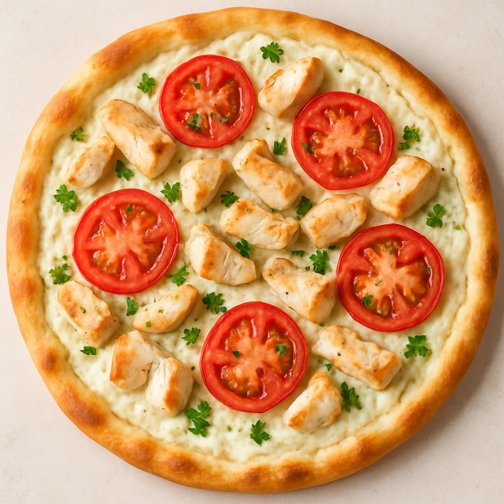 Healthy Chicken Alfredo Pizza