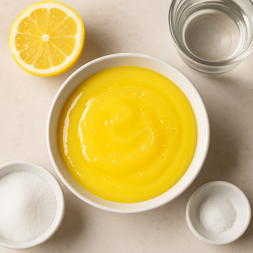 Cold Lemon Curd with Simple Syrup