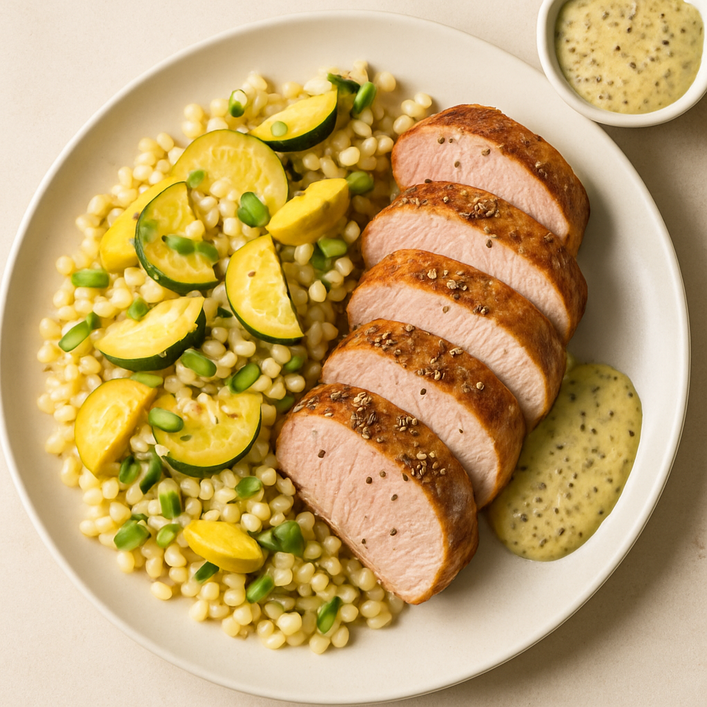 Pork Tenderloin with Summer-Squash Couscous