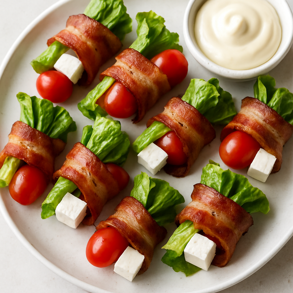 Bocados de BLT Envueltos con Queso Feta