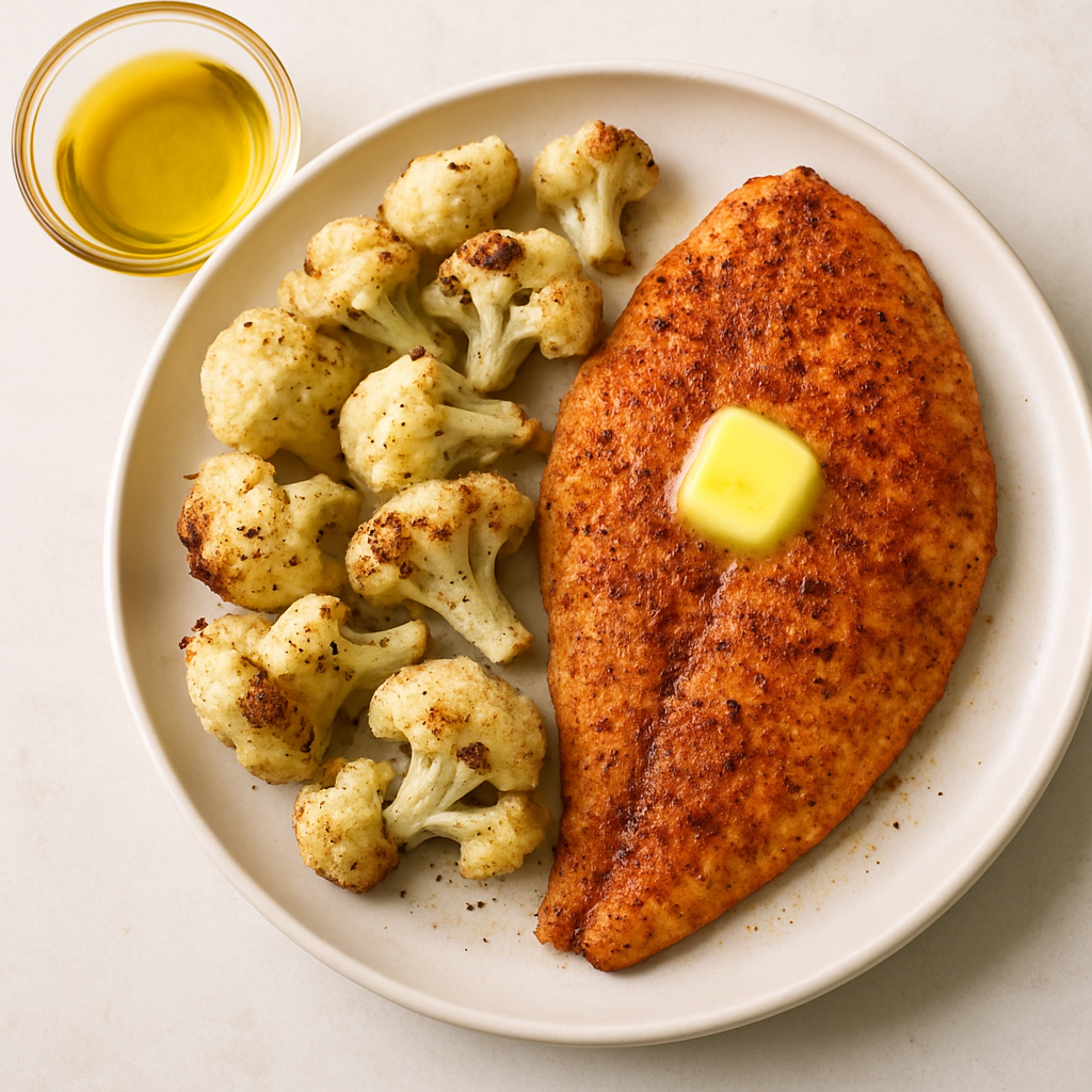 Pargo a la Freidora de Aire con Coliflor