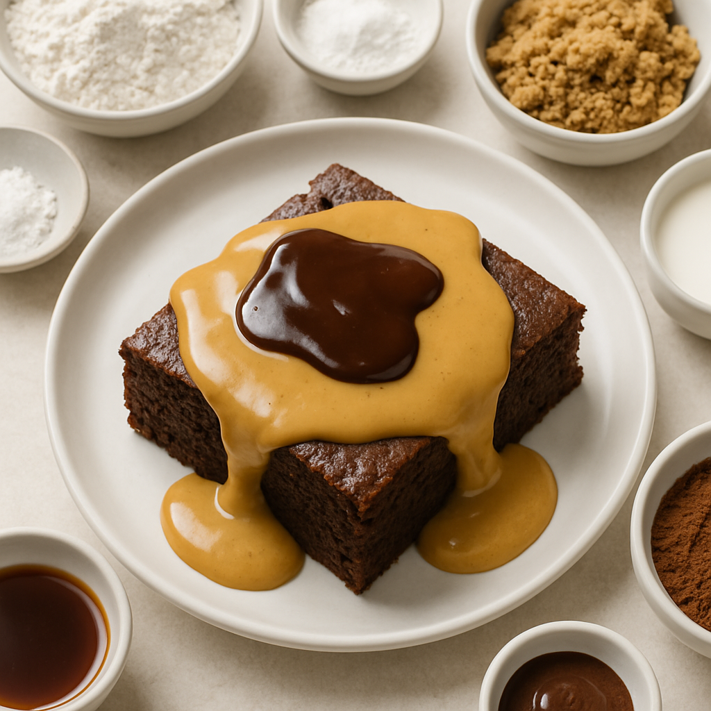 Pastel de Chocolate Caliente con Salsa de Mantequilla de Maní