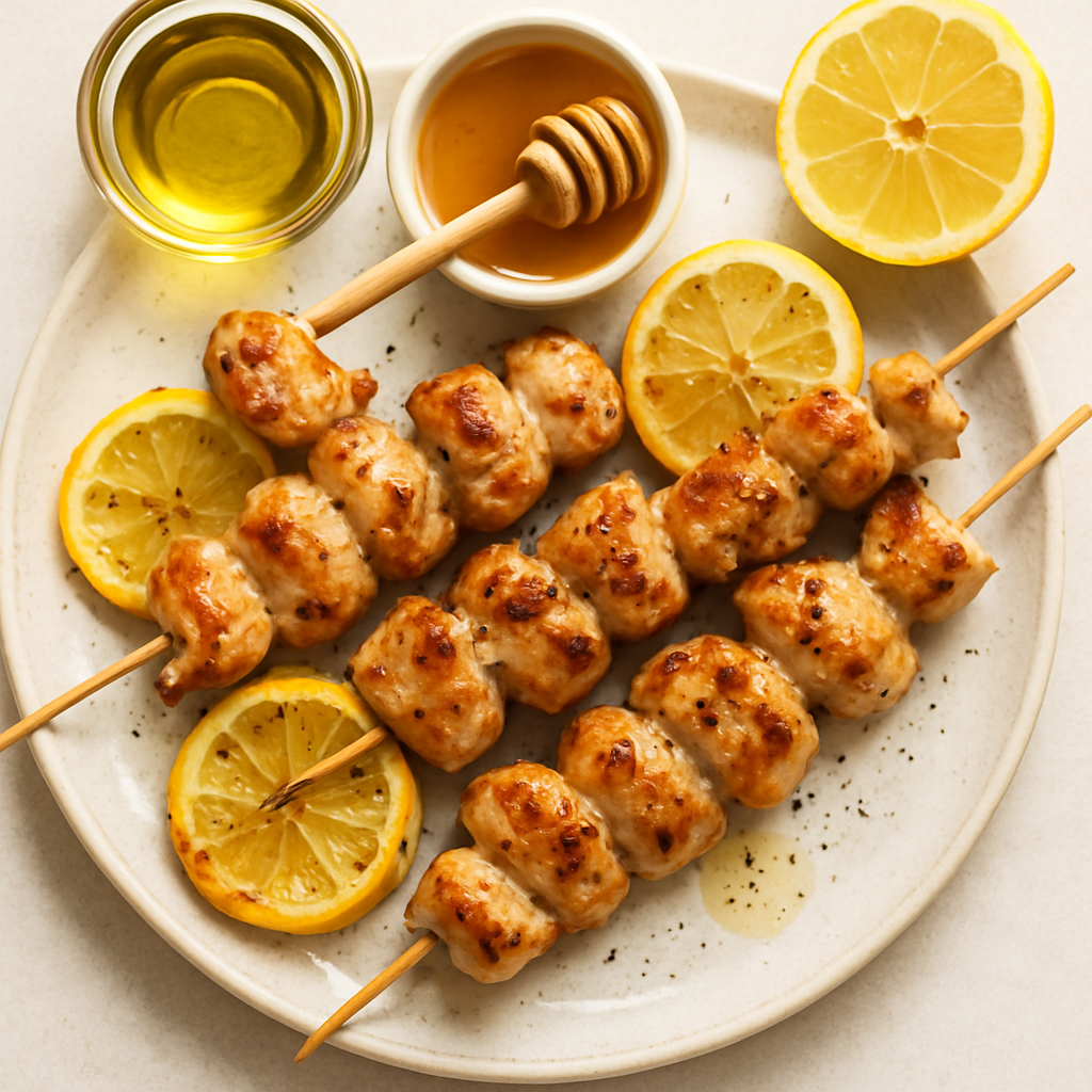 Brochetas de Pollo con Limón Entero y Miel