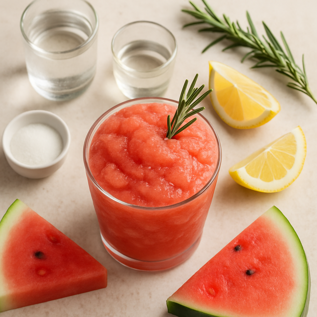 Watermelon Rosemary Frozen Lemonade