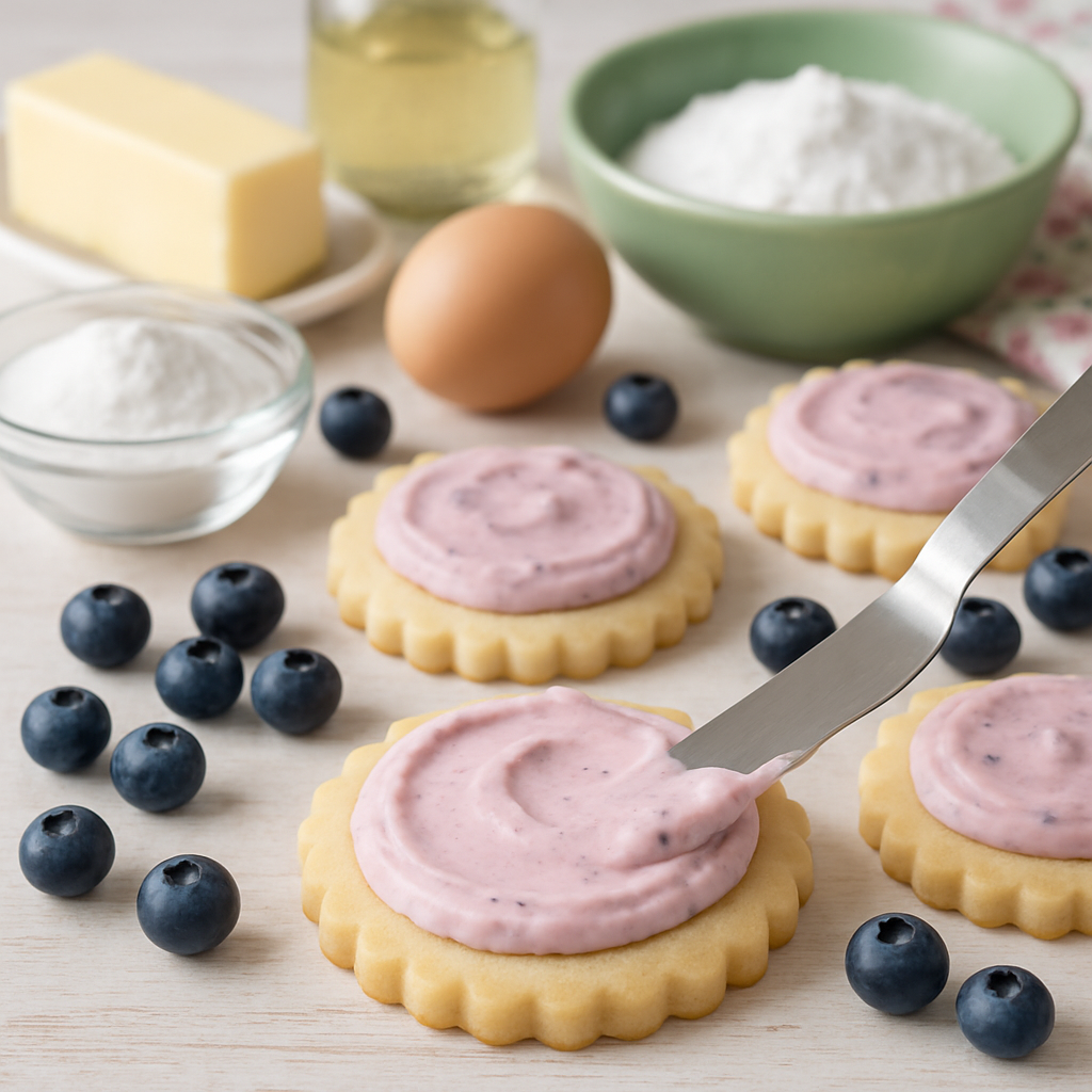 Galletas de Azúcar con Cobertura de Arándano Fresco