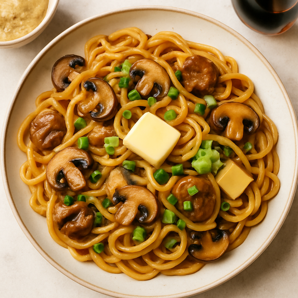 Fideos de Ajo con Mantequilla de Miso