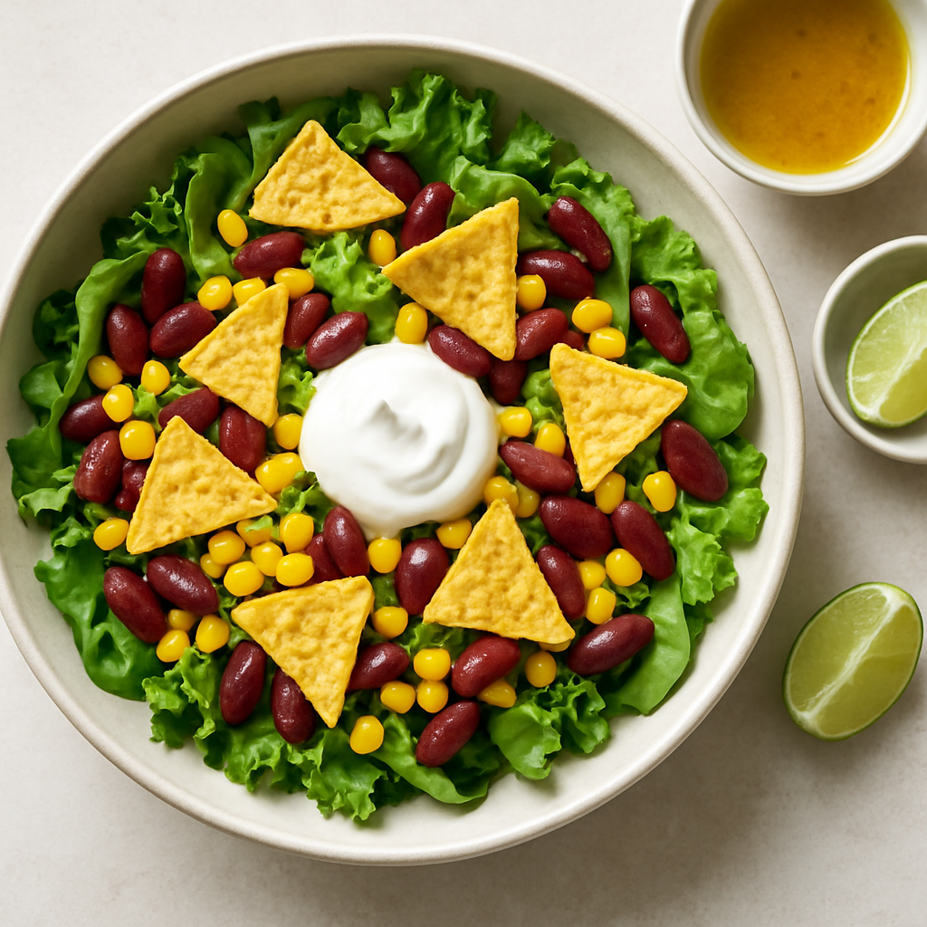 Ensalada de Tortilla y Frijoles