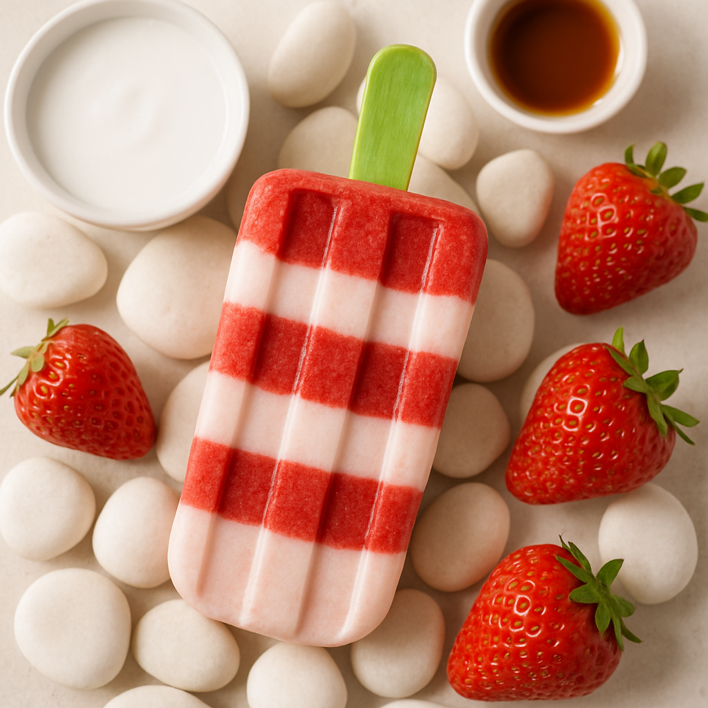 Paletas de Fresa y Coco